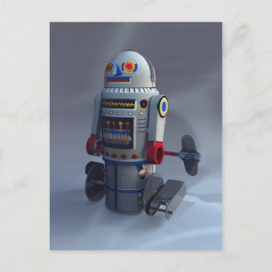 Retro Speelgoed robot nummer 7 Briefkaart