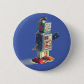 Retro Speelgoed Robot Ronde Button 5,7 Cm (Voorkant)