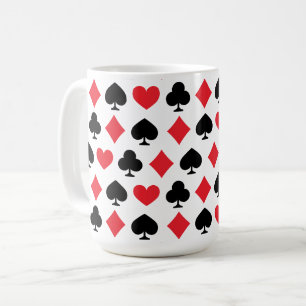 Retro Speelkaartsymbool Patroon Koffiemok