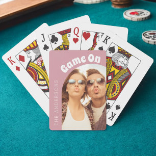 Retro spel op - Familie spel nacht foto Pokerkaarten
