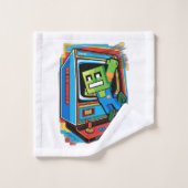 Retro spelcomputer bad handdoek (Wasdoekje)