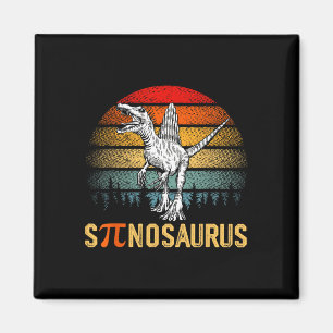Retro Spinosaurus Happy Pi Day Magneet