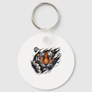 Retro Spirit Tijger Gezicht Shirt Ontwerp Footll T Sleutelhanger