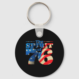 Retro Spirit van 76 4 juli Shirt Sleutelhanger