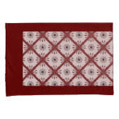 Retro Spiro Burst Geometric Pattern Maroon of Any Kussensloop (Voorkant-Rechts)