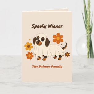 Retro spook hond Halloween gepersonaliseerde foto Kaart
