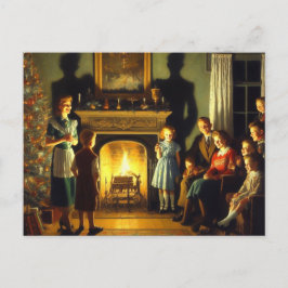 Retro  spookachtige kerstgruwel briefkaart