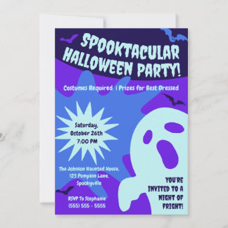 Retro Spooktacular Halloween Party Kaart