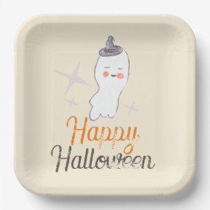 Retro spooktekening Halloween verjaardagsfeest Papieren Bordje
