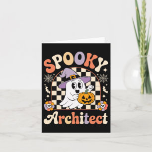 Retro Spooky Architect Halloween Architectural Pum Kaart