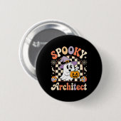 Retro Spooky Architect Halloween Architectural Pum Ronde Button 5,7 Cm (Voorkant /achterkant)