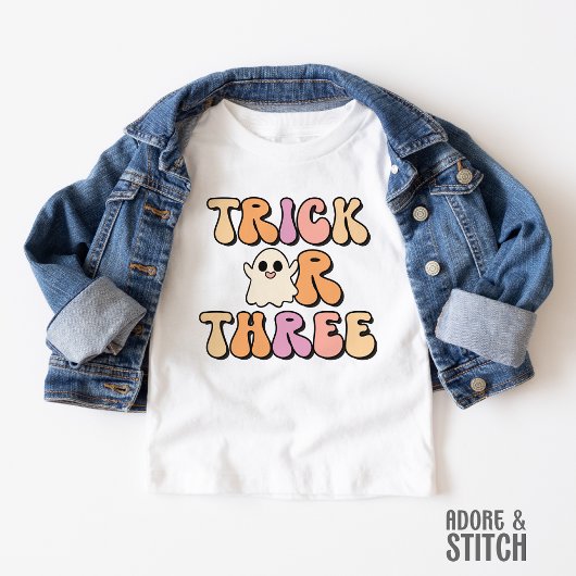Retro Spooky Trick voor Drie Verjaardagen Kinder Shirts