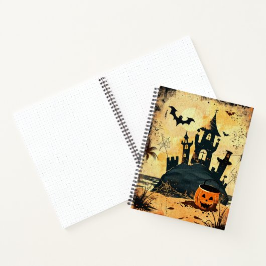 Retro Spooky Zomer Gothic Halloween Strand Notitieboek (Binnen)