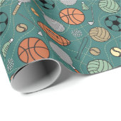 Retro Sport Atletisch Cadeaupapier (Rol Hoek)