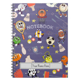 Retro Sport Squad: Vintage Cartoon Athletics Notitieboek