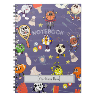 Retro Sport Squad: Vintage Cartoon Athletics Notitieboek