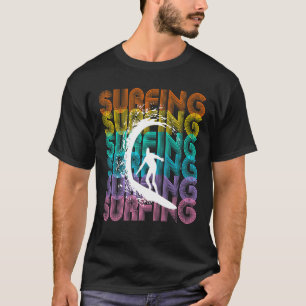 Retro Sportliefhebber Surfen T Shirt