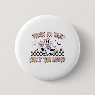 Retro Spray Tan Artist Halloween Ghosts Sunless Ta Ronde Button 5,7 Cm