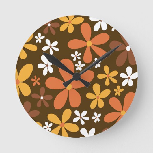 Retro Spring Daisies #2 #decor #art Ronde Klok (Voorkant)