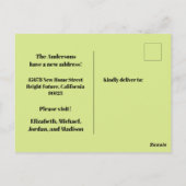 Retro Spring Floral - Nieuw adres / we hebben ons Briefkaart (Achterkant)