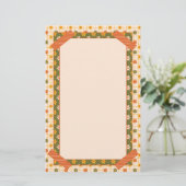 Retro Spring Hand Drawn Faux Washi Floral Mix Briefpapier (Staand voorkant)