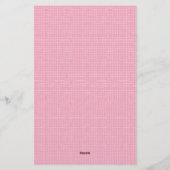 Retro Spring Hand Drawn Pink and White Grid Notes Briefpapier (Achterkant)