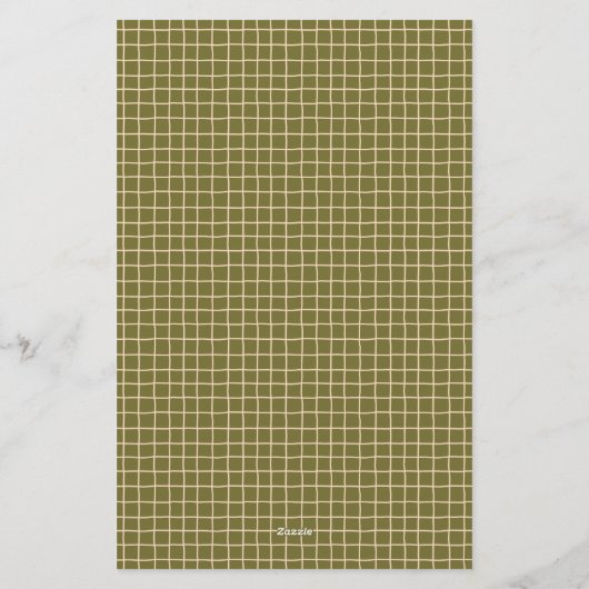 Retro Spring Hand Drawn Plaid and Grid Vertical Briefpapier (Achterkant)