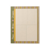 Retro Spring Hand Drawn Striped Plan and Dream Notitieblok (Gedraaid)