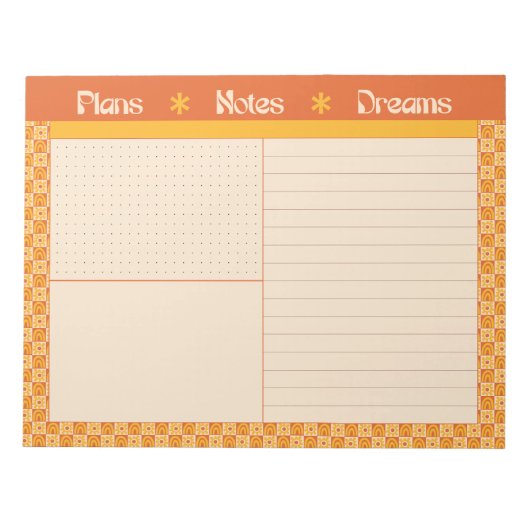 Retro Spring Hand Drawn Sunshine Plan and Dream Notitieblok (Voorkant)