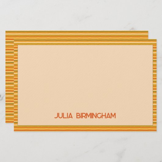 Retro Spring Hand Drawn Sunshine Striped Briefpapier (Voorkant / Achterkant)