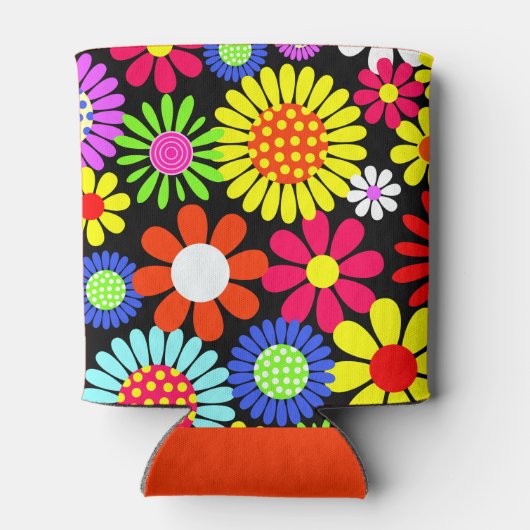 Retro spring hippie flower power blikjeskoeler (Achterkant)