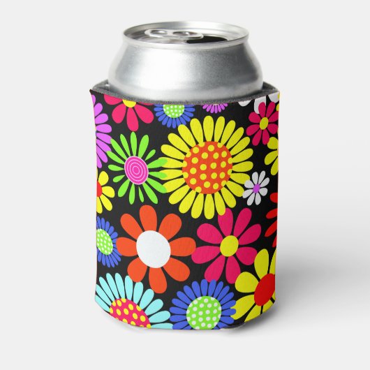 Retro spring hippie flower power blikjeskoeler (Blikje Achterkant)