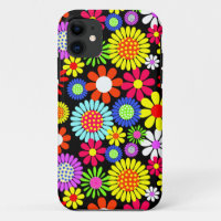 Retro spring hippie flower power