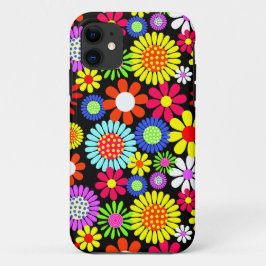 Retro spring hippie flower power iPhone 11 hoesje