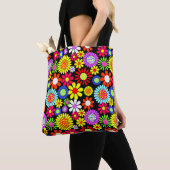 Retro spring hippie flower power draagtas (Dichtbij)