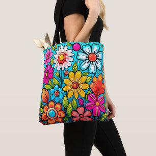 Retro spring hippie flower power draagtas