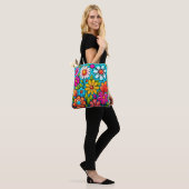 Retro spring hippie flower power draagtas (Op model)