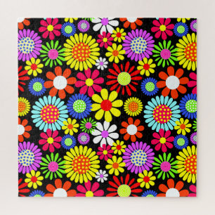 Retro spring hippie flower power legpuzzel