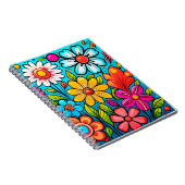 Retro spring hippie flower power notitieboek (Rechterzijde)