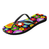 Retro spring hippie flower power teenslippers (Schuin)