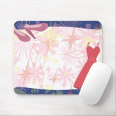 Retro Spunky Gal Retro Art Muismat (Met muis)