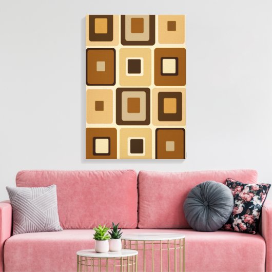 Retro Square op Canvas Afdruk (Insitu (Woonkamer))