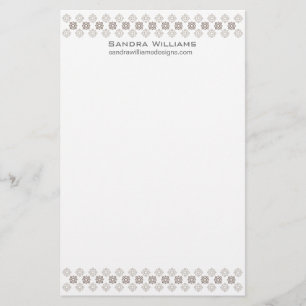Retro Square Patroonontwerp Briefpapier grijs