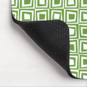 Retro Squares - Avocado Green op White Muismat (Hoek)