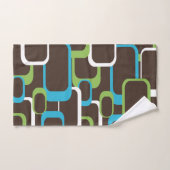 Retro Squares Blue White White Pattern Bad Handdoek (Handdoek)
