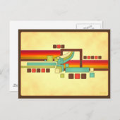 Retro Squares Briefkaart (Voorkant / Achterkant)