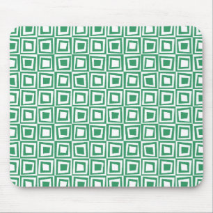 Retro Squares - Kentucky Green op White Muismat