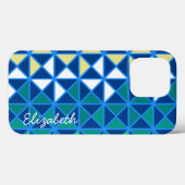 Retro Squares Modern Geometric Pattern Case-Mate iPhone Case (Achterkant (horizontaal))