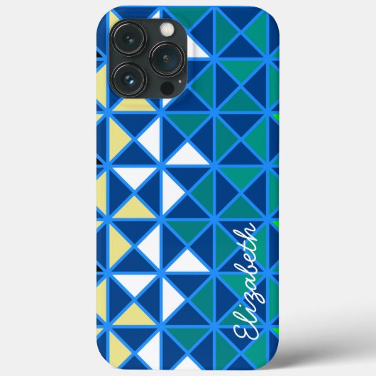 Retro Squares Modern Geometric Pattern Case-Mate iPhone Case (Achterkant)
