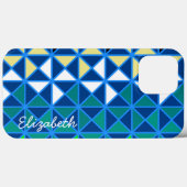 Retro Squares Modern Geometric Pattern Case-Mate iPhone Case (Achterkant (horizontaal))